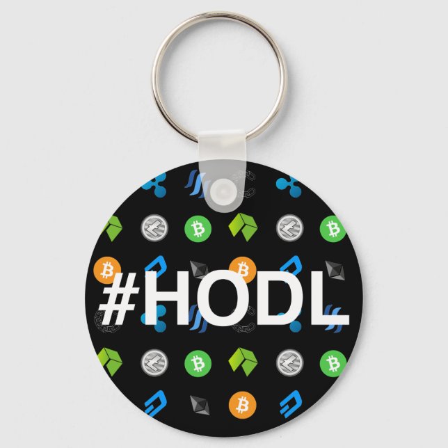 #HODL Cryptocurrency Themed Keychain (Front)
