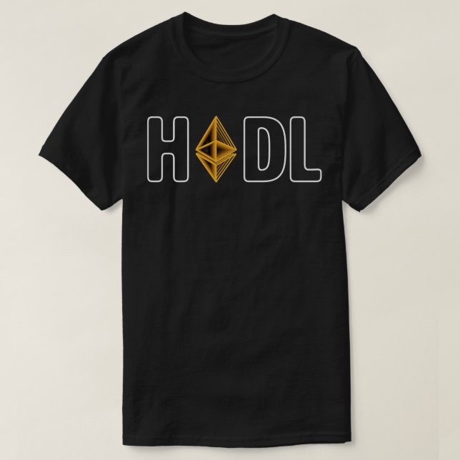 Hodl Ethereum gold modern typography art gift T-Shirt (Design Front)