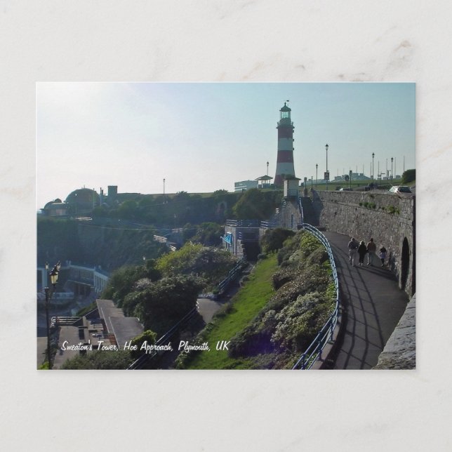 Hoe Approach & Smeaton's Tower, Plymouth postcard (Front)