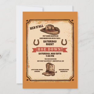 Hoedown Country Western Party Invitation