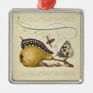 Hoefnagel Vintage Pear & Insects 1500s Renaissance Metal Ornament