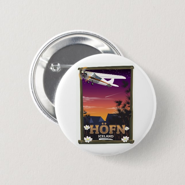 Höfn Iceland  Flight poster 2 Inch Round Button (Front & Back)