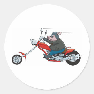 Hog Biker Classic Round Sticker