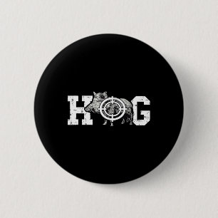 Hog Boar Wild Hog Hunting Wild Boar Pigs Wild Hog 2 Inch Round Button