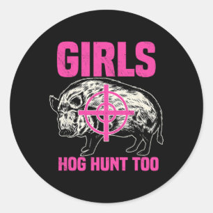 Hog Hunting Boar Pig Hunter Huntsman Classic Round Sticker