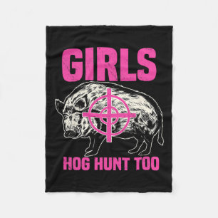 Hog Hunting Boar Pig Hunter Huntsman Fleece Blanket