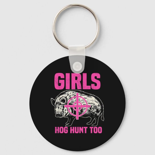 Hog Hunting Boar Pig Hunter Huntsman  Keychain (Front)