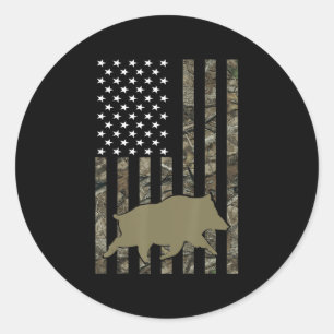 Hog Hunting For Men Women Wild Boar Pig Hunter Classic Round Sticker