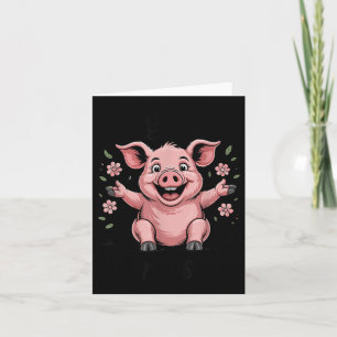Hog Pink Funny Wild For Jesus Meme Cute Christian  Card