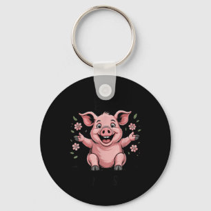 Hog Pink Funny Wild For Jesus Meme Cute Christian Keychain