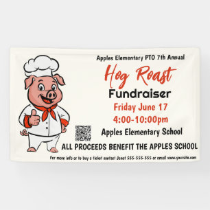 Hog Roast Fundraiser Banner - PTO PTA Church Commu