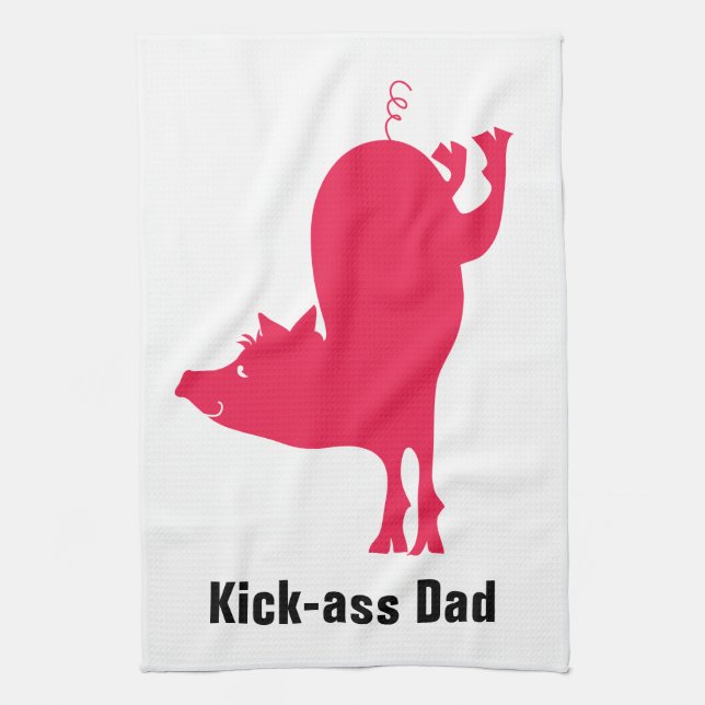 Hog rouge Barbeque Serviette de cuisine (Vertical)