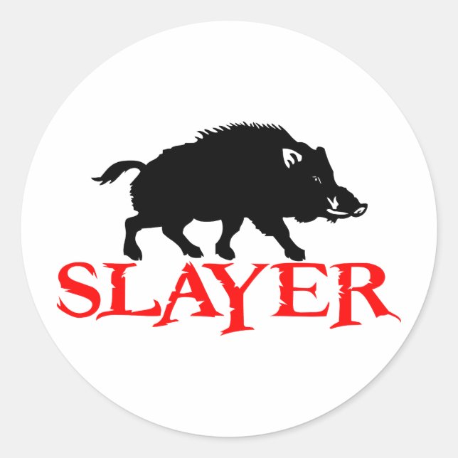 HOG SLAYER CLASSIC ROUND STICKER (Front)