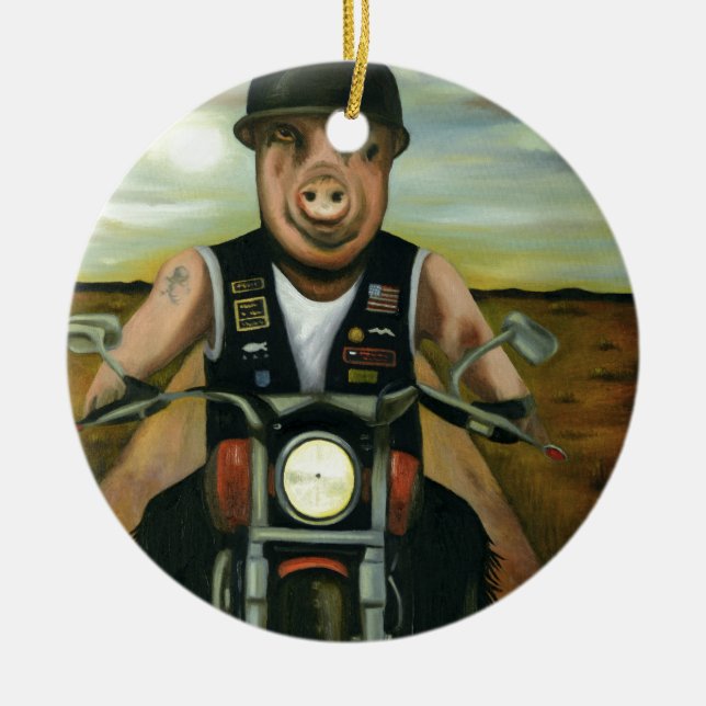 Hog Wild Ceramic Ornament (Front)