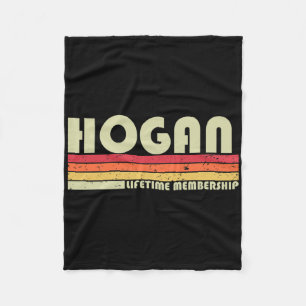Hogan Surname Funny Retro Vintage 80s 90s Birthday Fleece Blanket