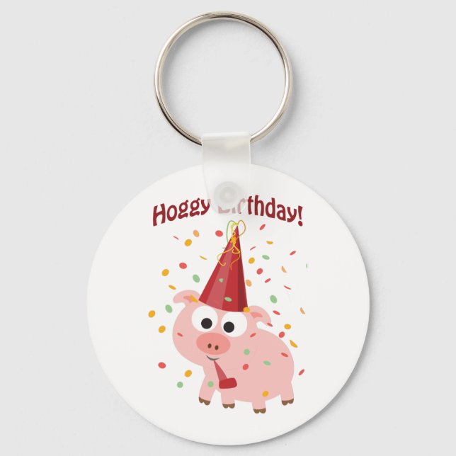 Hoggy Birthday! Keychain (Front)