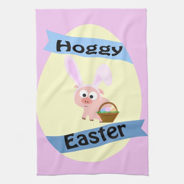 Hoggy Easter! Kitchen Towel (Vertical)