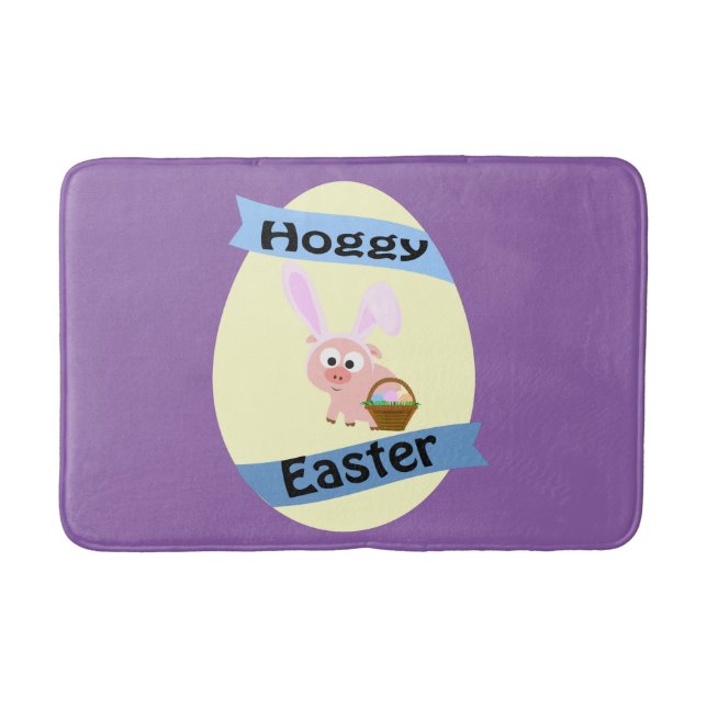 Hoggy Easter Pig Bath Mat (Front)