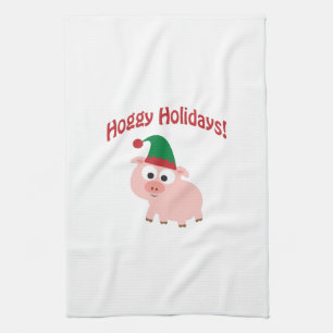 Hoggy Holidays! Elf Pig Kitchen Towel