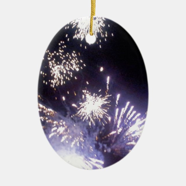 Hogmanay Fireworks Ceramic Ornament (Front)
