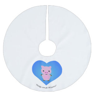 Hogs and Kisses Pig Brushed Polyester Tree Skirt