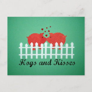 Hogs and Kisses Postcard