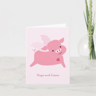 Hogs and Kisses Valentine's Day Card