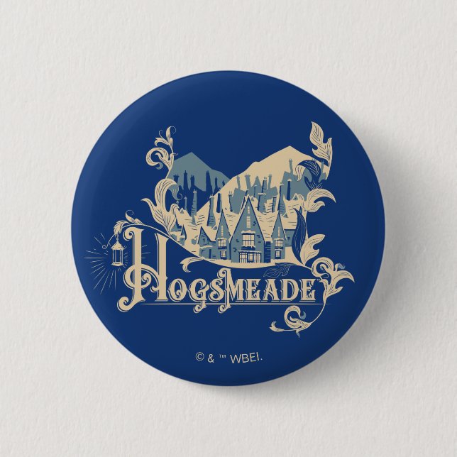 HOGSMEADE™ Vintage Village Graphic 2 Inch Round Button (Front)