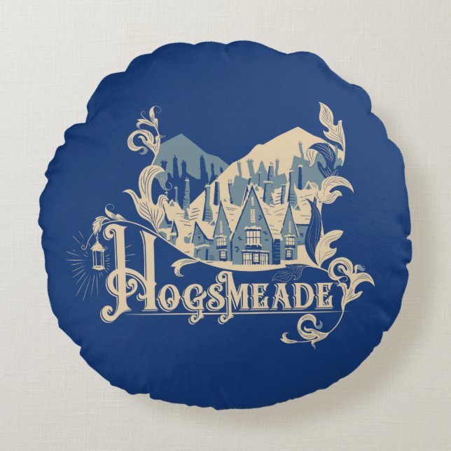 HOGSMEADE™ Vintage Village Graphic Round Pillow (Front)