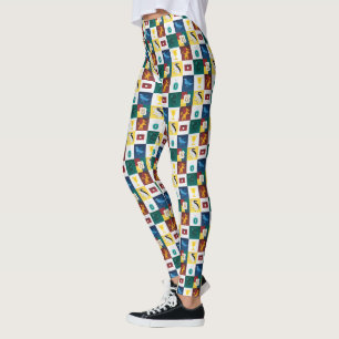 HOGWARTS™ Animal Icon Checker Pattern Leggings