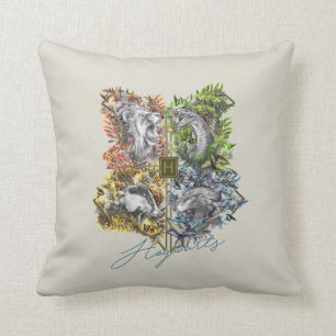HOGWARTS™ Badge Floral Graphic Throw Pillow