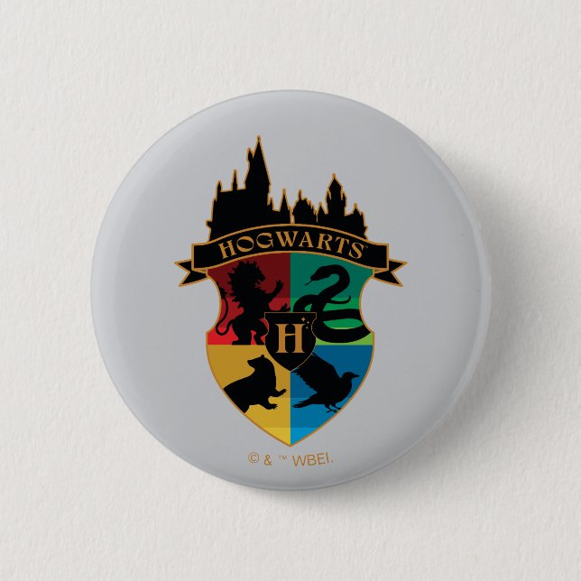 HOGWARTS™ Castle Crest House Pride Badge 2 Inch Round Button (Front)