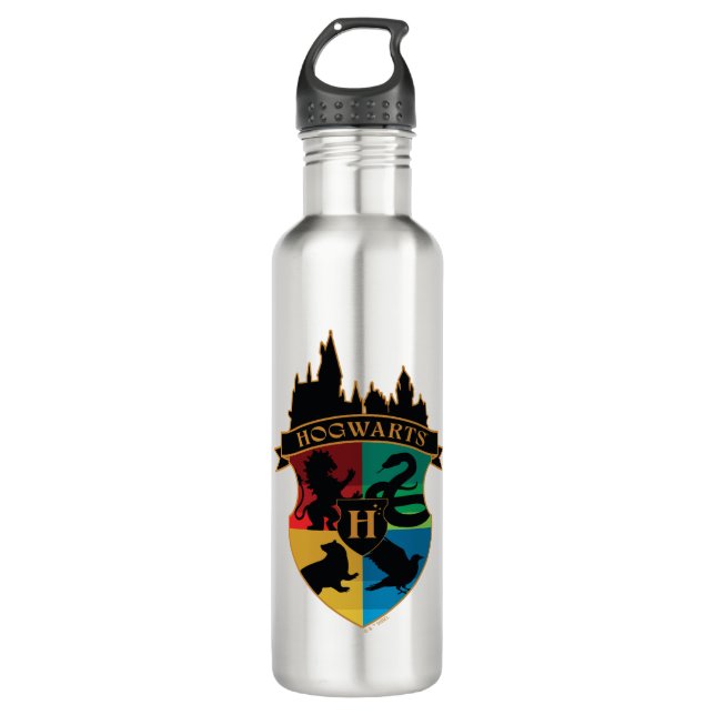 HOGWARTS™ Castle Crest House Pride Badge 710 Ml Water Bottle (Front)