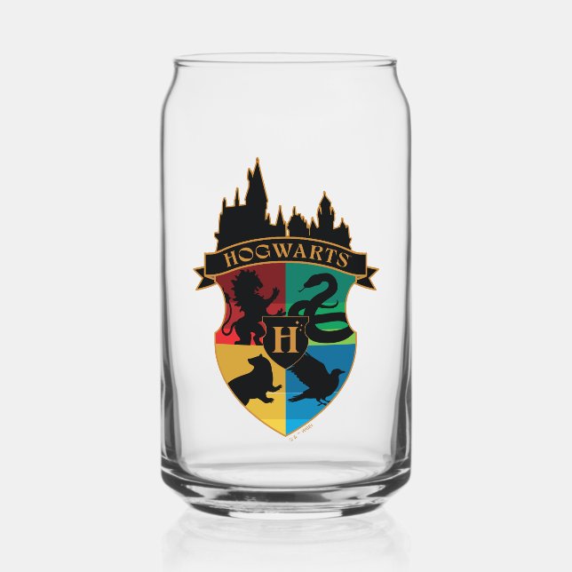 HOGWARTS™ Castle Crest House Pride Badge Can Glass (Front)
