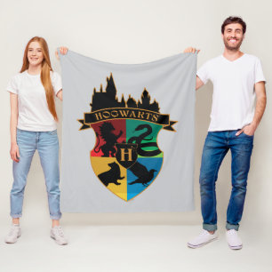 HOGWARTS™ Castle Crest House Pride Badge Fleece Blanket
