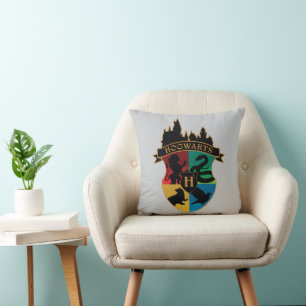 HOGWARTS™ Castle Crest House Pride Badge Throw Pillow