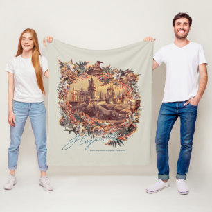 HOGWARTS™ CASTLE Floral Graphic Fleece Blanket