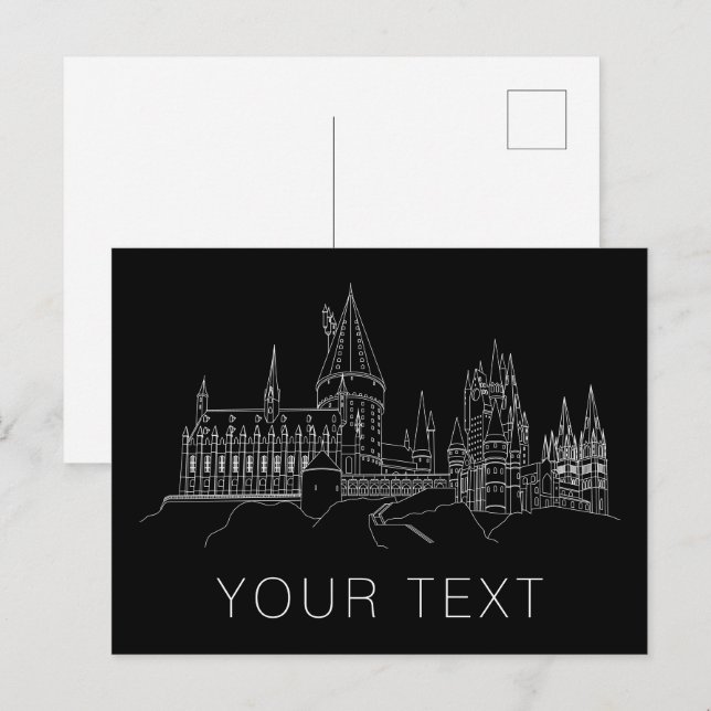HOGWARTS™ CASTLE Outline  Postcard (Front/Back)