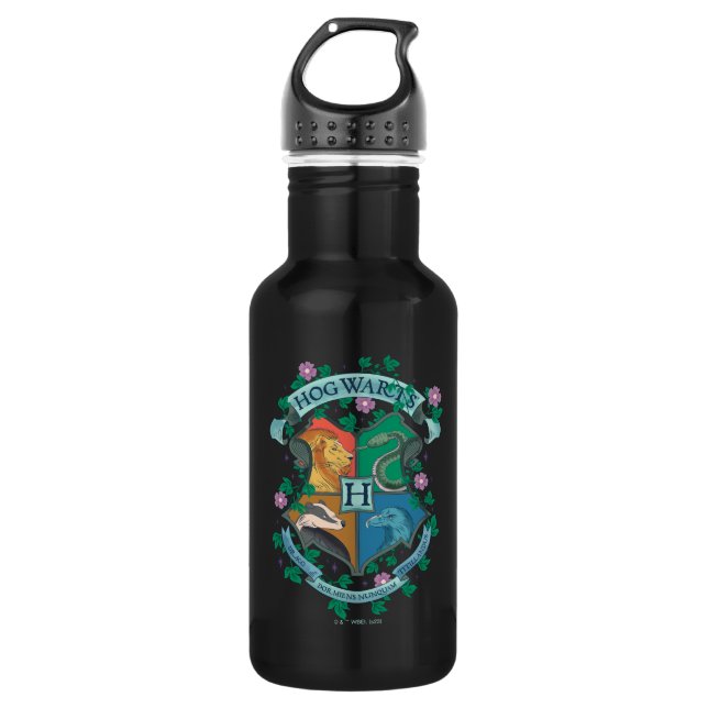 HOGWARTS™ Floral Crest 532 Ml Water Bottle (Front)