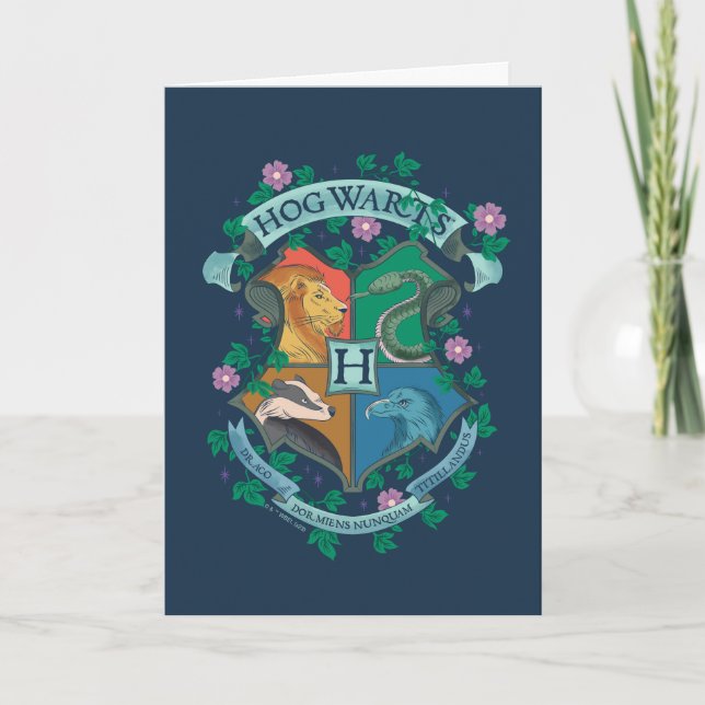 HOGWARTS™ Floral Crest Card (Front)