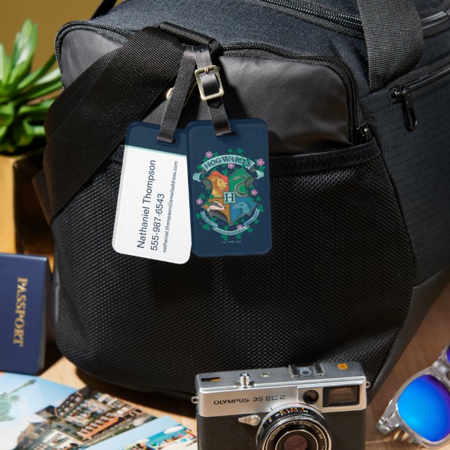 HOGWARTS™ Floral Crest Luggage Tag (Front & Back)
