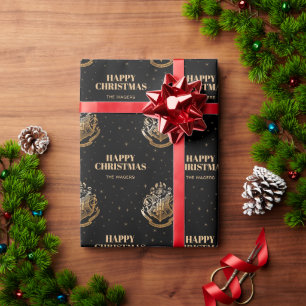 HOGWARTS™ Glistening Golden Crest Custom Wrapping Paper