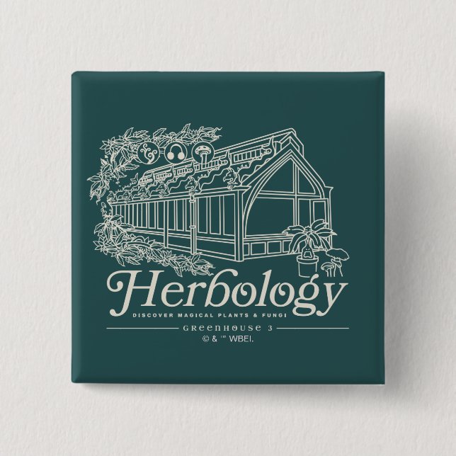 HOGWARTS™ Herbology Greenhouse 2 Inch Square Button (Front)