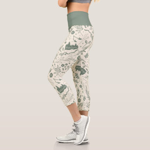 HOGWARTS™ Herbology Magic Pattern Capri Leggings