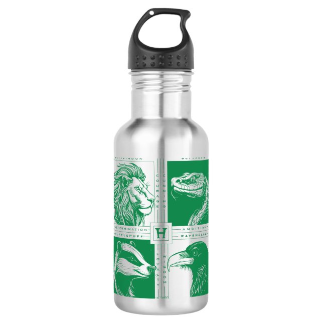 HOGWARTS™ House Animals Grid 710 Ml Water Bottle (Front)