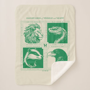 HOGWARTS™ House Animals Grid Sherpa Blanket