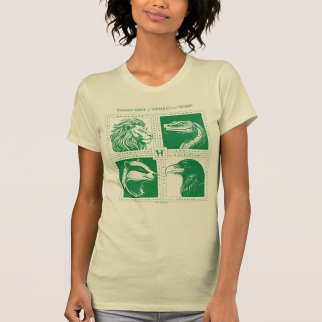 HOGWARTS™ House Animals Grid T-Shirt (Front)