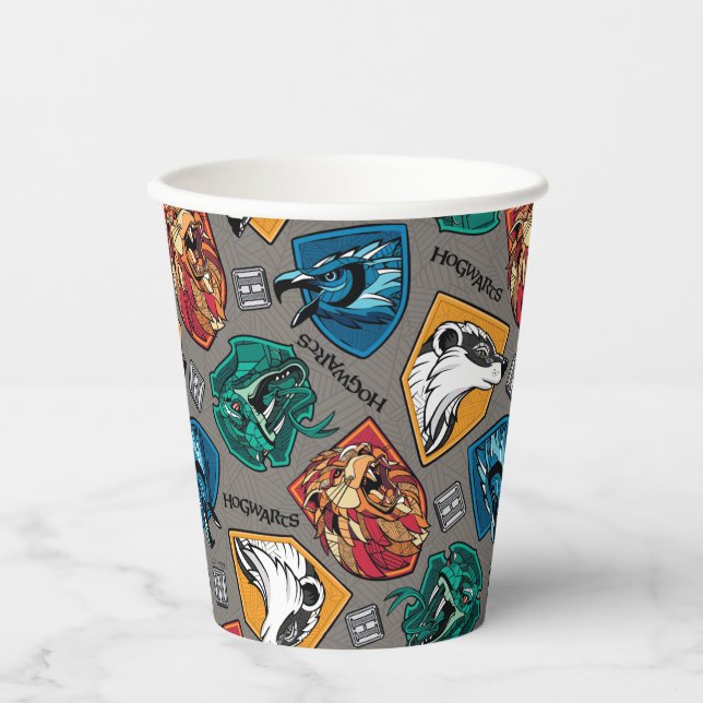 HOGWARTS™ Houses Crosshatched Pattern Paper Cups (Front)
