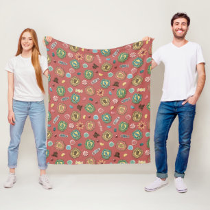 HOGWARTS™ Houses Holiday Cookie Pattern Fleece Blanket