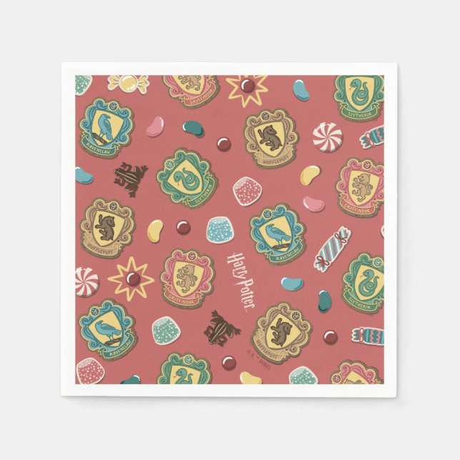 HOGWARTS™ Houses Holiday Cookie Pattern Napkin (Front)